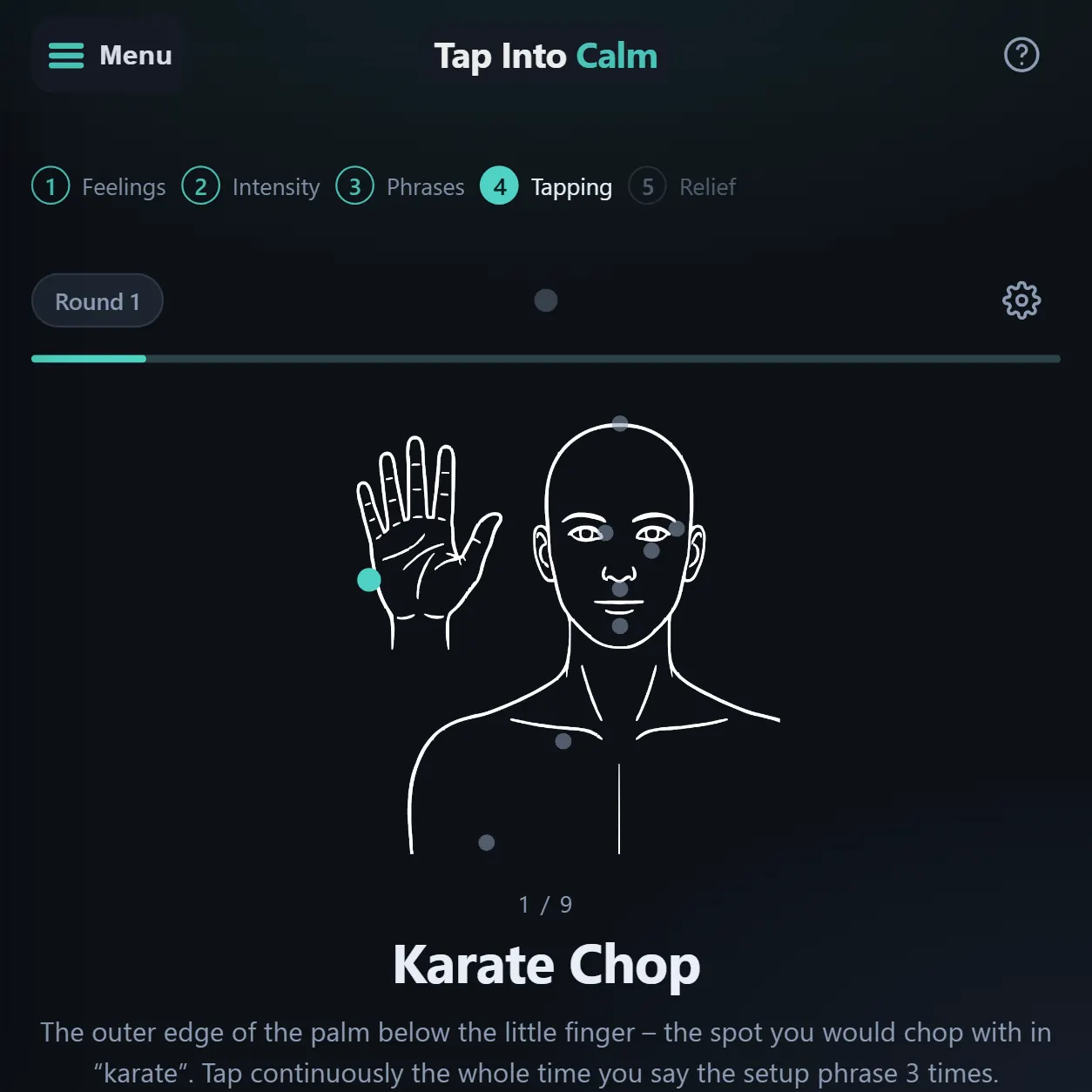 EFT tapping round with points and intensity